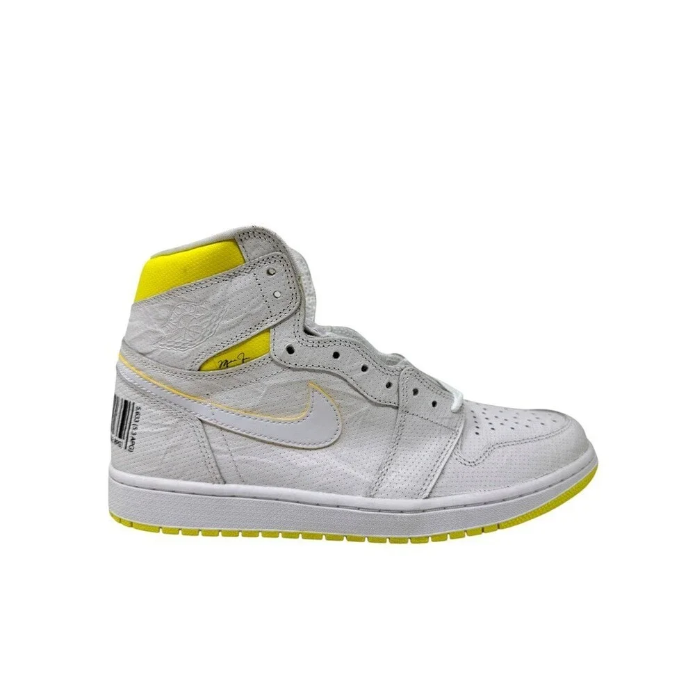Nike Air Jordan 1 High First Class Flight 555088-170 White Yellow Men 11 sneaker